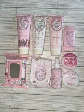 9 Piece AMBER GLOW Body Care Set *Coconut, Vanilla, Rose*